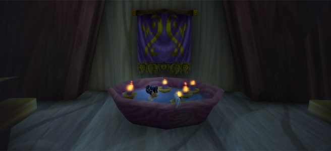 WoW Classic - Ula relaxing in elven hot tub